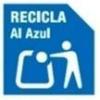 Simbolo para reciclar al contenedor azul de papel y carton